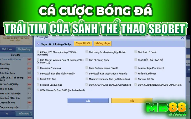 SBOBET tại MB88 - Sảnh Thể Thao Khiến Dân Cá Độ Mê Mẩn! - Avexo